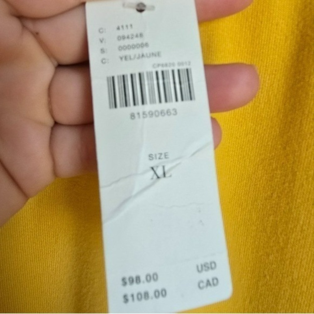 Anthropologie NEW Marigold Yellow Eyelet Ruffle Sleeve Sweatshirt SZ XL Cottage - Picture 10 of 14